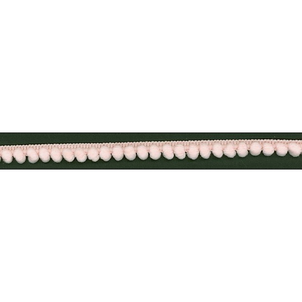 Baby Ball Fringe Ribbon 10mm wide ltpink