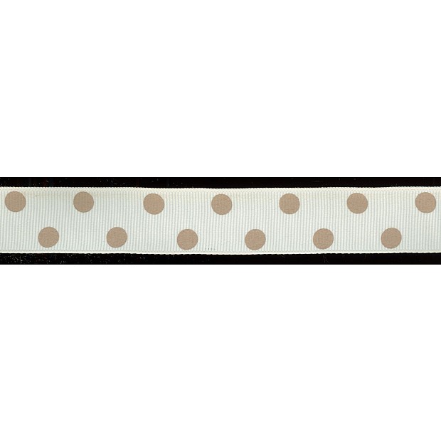 Polka Dot Ribbon 22 mm beige -lt. brown