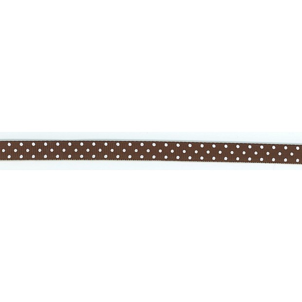 Swiss Dot Ribbon 9.5 mm 3/8'' brown