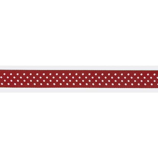 Swiss Dot Ribbon 16 mm 5/8'' wine red