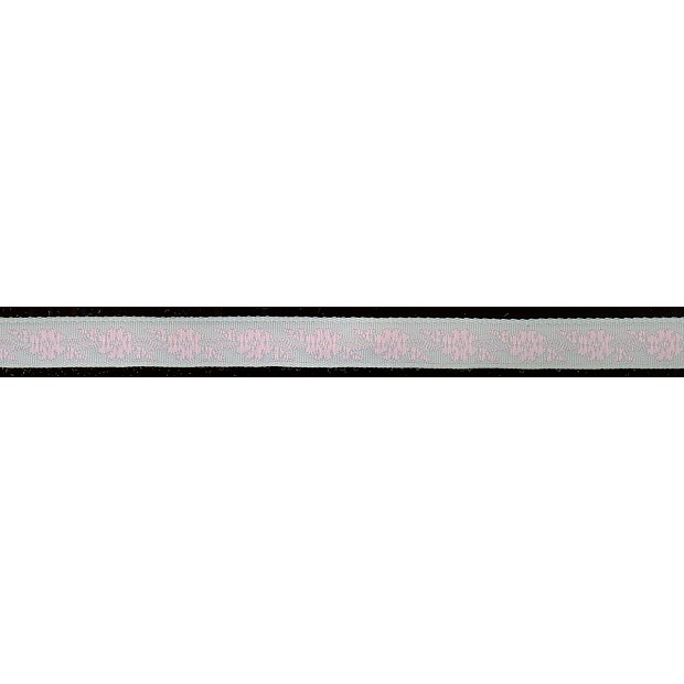 1.1 cm Flower Jacquard Ribbon grey-pink