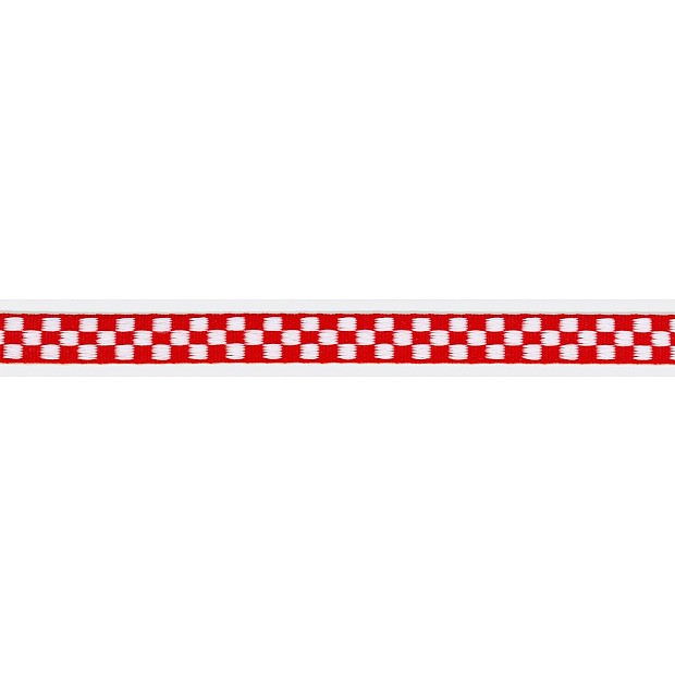 Checkerboard Ribbon 9.5mm 3/8'' red/w