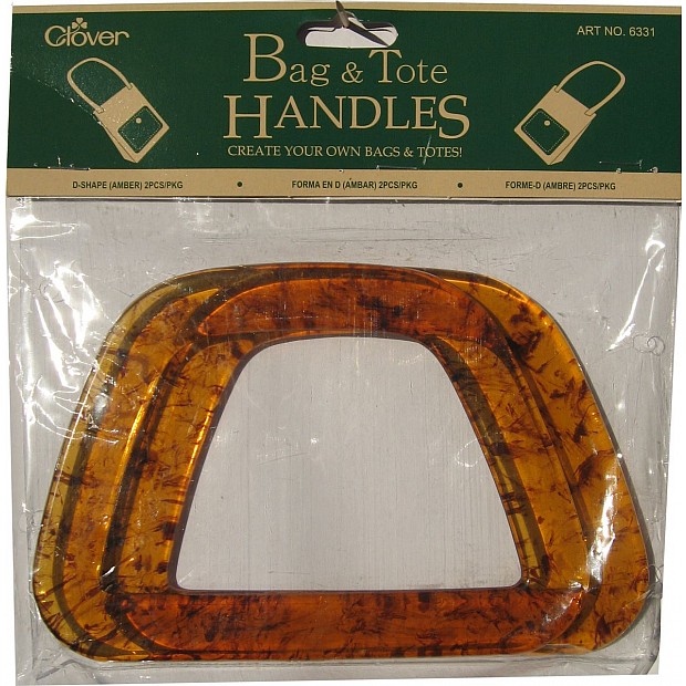 2 Bag & Tote Handles D-shape Amber