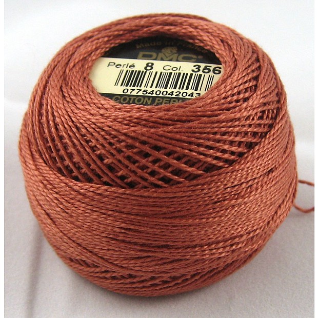 DMC Coton Perlé No. 8 Color 356 TerCotta