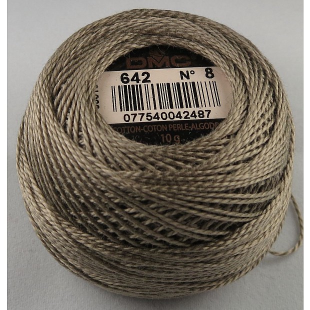 DMC Coton Perlé No. 8 Color 642 Dk Beige