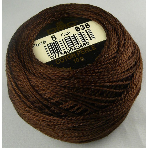 DMC Coton Perlé No. 8 Color 938 DkCoffee