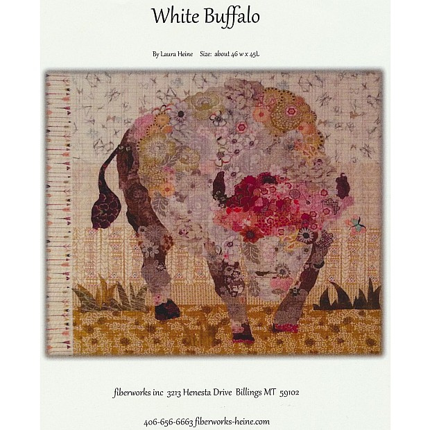 White Buffalo collage quilt pattern 