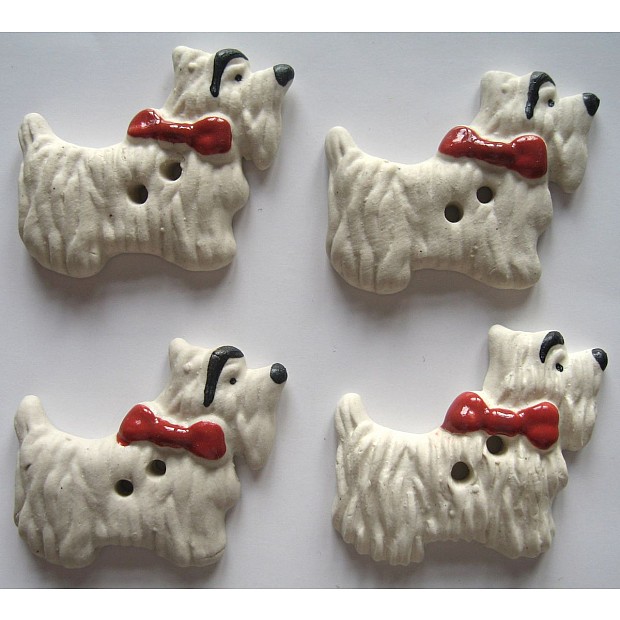 scottie dog 38 x 31 mm, 4 buttons