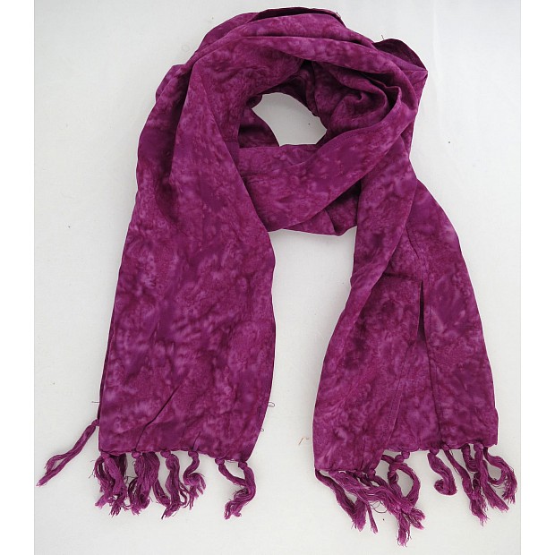 Scarf magenta 100% Rayon Batik 26 cm x 168 cm