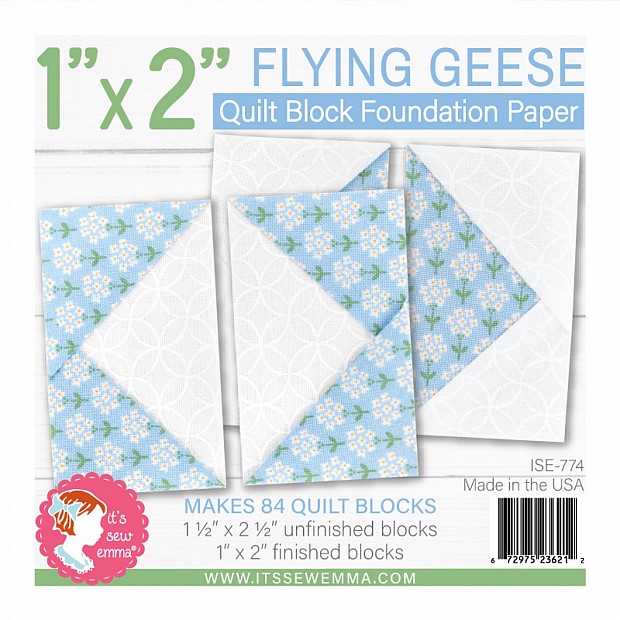 Flying Geese Quilt Block Foundation Paper 1'' x 2''