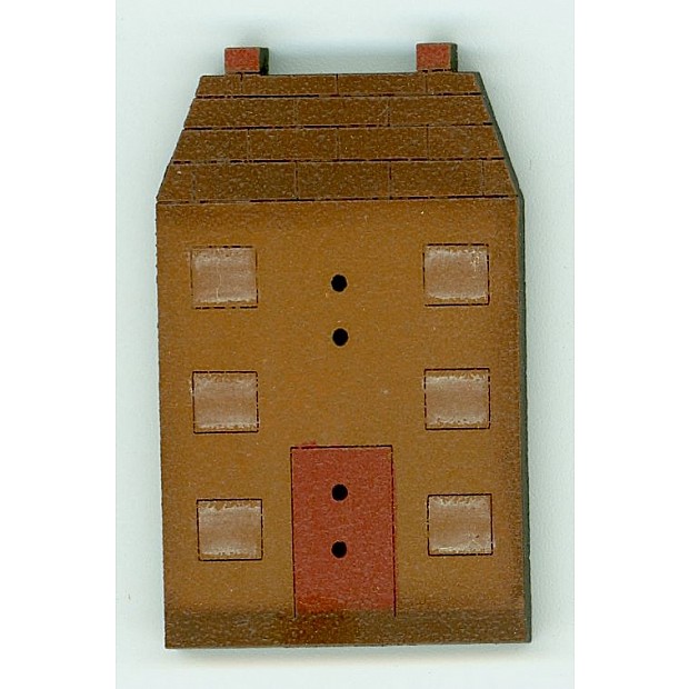 Saltbox House 1 wooden button