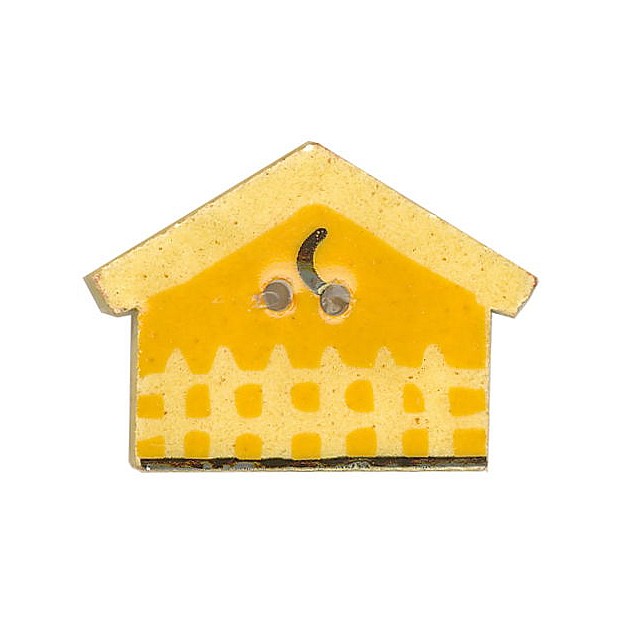 Birdhouse gold with moon and fence