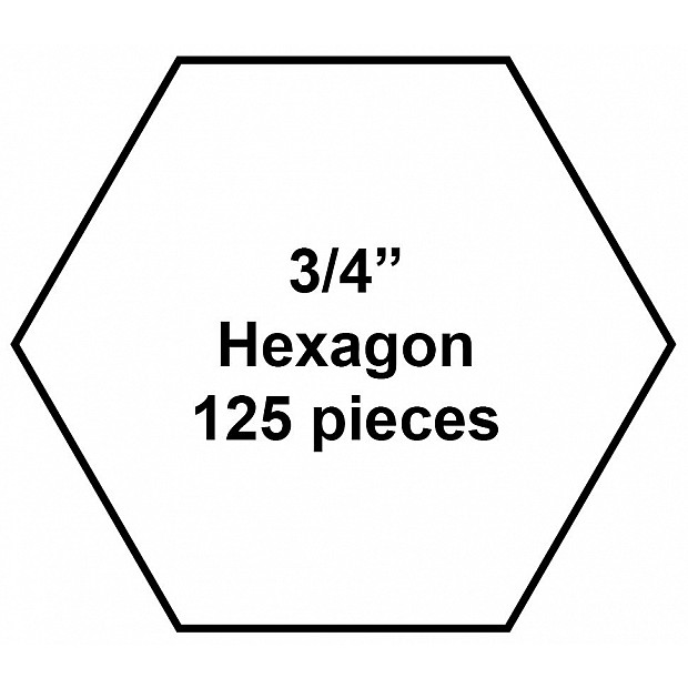 125 Paper Pieces Hexagon 3/4''