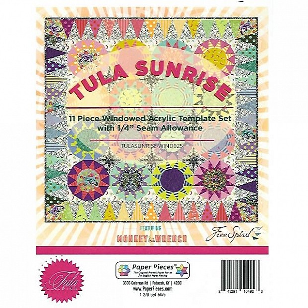Tula Sunrise Quilct ¼" Seam 11 pcs ACRYLIC Templates