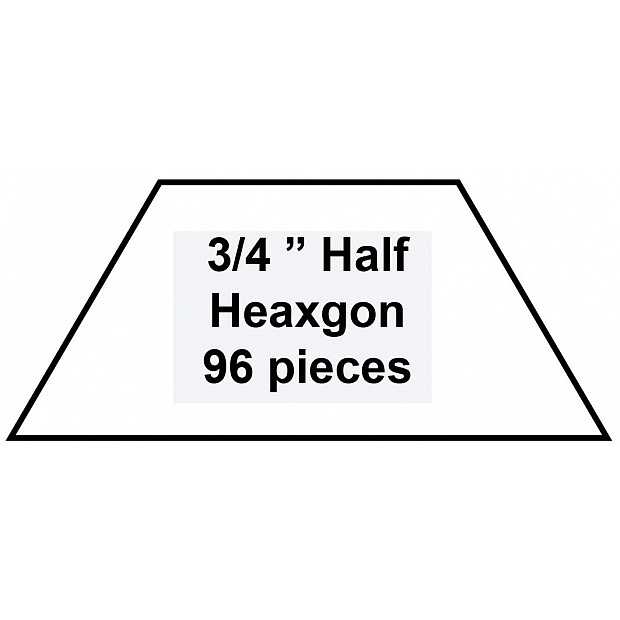 100 Paper Pieces Half Hexagon 3/4''