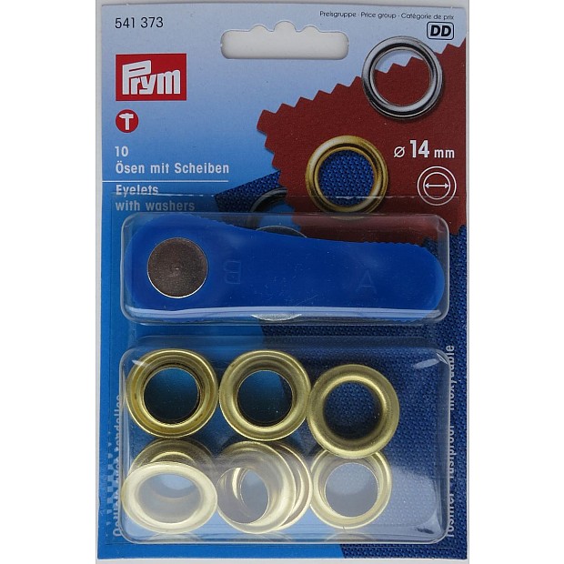10 Ösen, Oeillets, Eyelets 14 mm (innen)