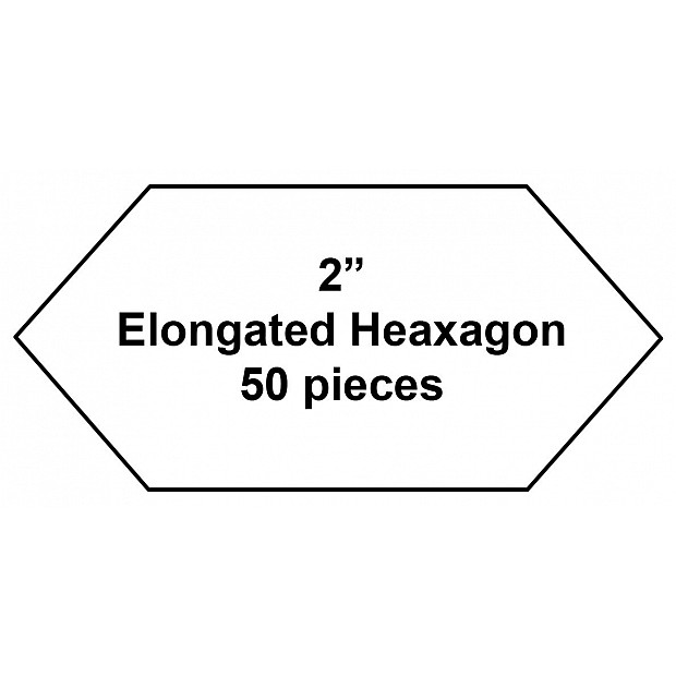 100 Paper Pieces elongated Hexagon 2''