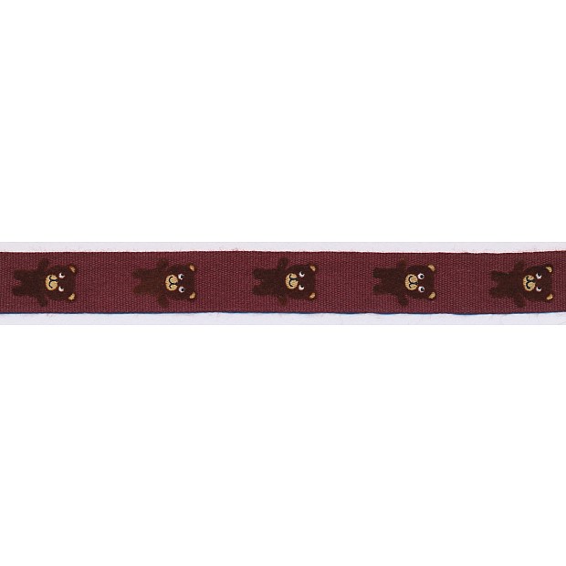Teddy Bear ribbon 15 mm brown-red