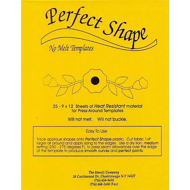 Perfect Shape, 25 pcs No-Melt Mylar Templates