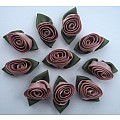 10 Large Ribbon Roses 3.2 x 1.6 cm pink