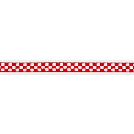 Checkerboard Ribbon 9.5mm 3/8'' red/w