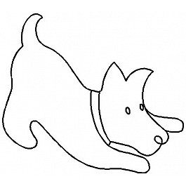 Scotty Dog Couching, 18 cm (7'')