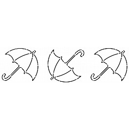 Turning Umbrellas Border, 10 cm (4'')