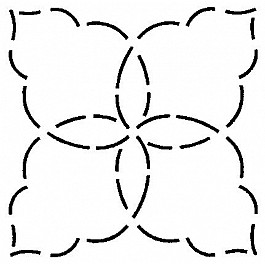 Interlocking Petals, Block, 23 cm