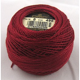 DMC Coton Perlé No. 8 Color 498 dXMasRed