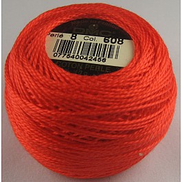 DMC Coton Perlé No. 8, 608 Bright Orange