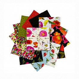 Positively Poppies Charm Pack 42 pcs 5'' squares