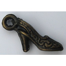 Shoe, Zipper pull, metal 21 x 14mm