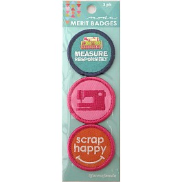 3 Iron-on Moda Merit Badges Number 4
