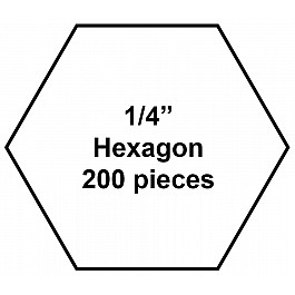 200 Paper Pieces Hexagon 1/4''