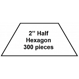 300 Paper Pieces Half Hexagon 2''