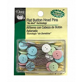 50 Flat Button Head Pins, No-Melt pastel