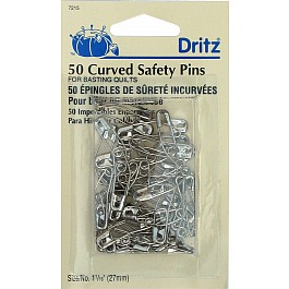50 Curved Safety Pins Quiltbasting No. 1