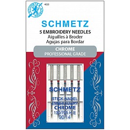 5 Gold Embroidery Schmetz Needles 90/14