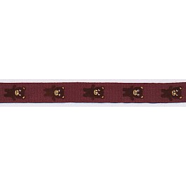 Teddy Bear ribbon 15 mm brown-red