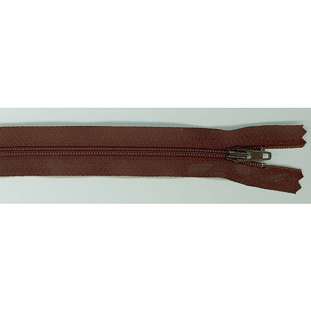 Zipper black walnut brown 35.5 cm