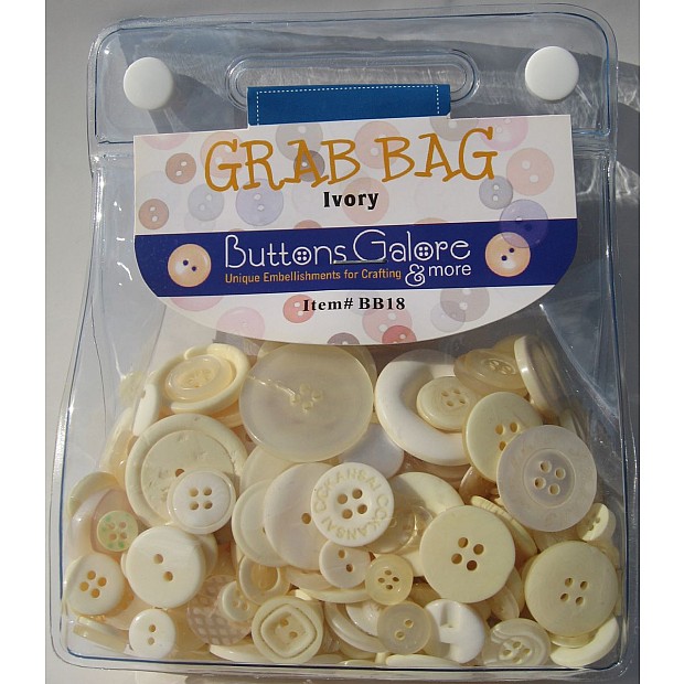 Crystaline Button Assortment ivory 200g
