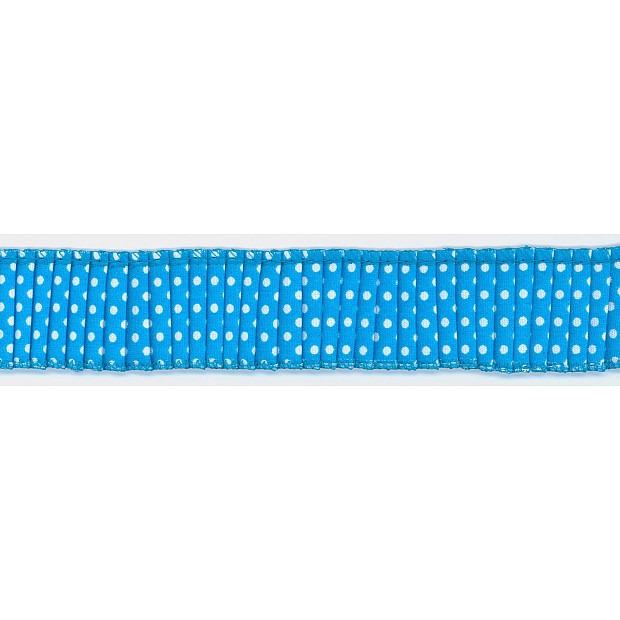 Rüschenband mit Punkten 30 mm hellblau