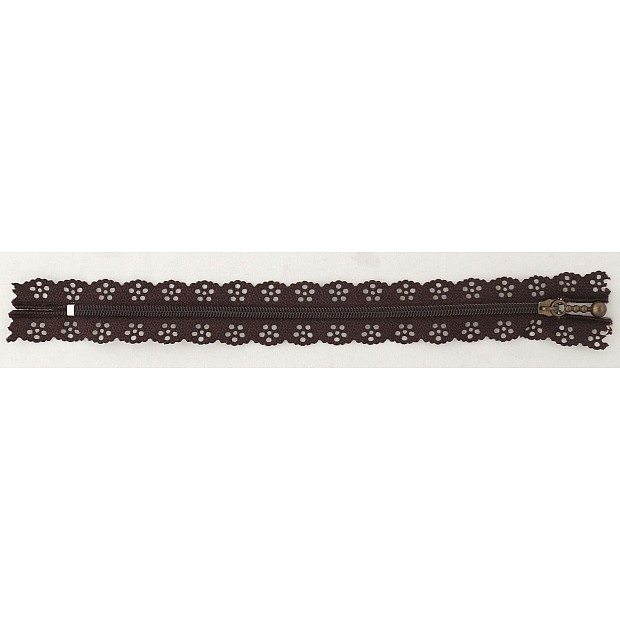 Lace Zipper walnut brown 20 cm