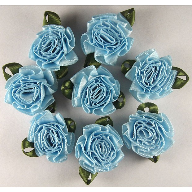 8 pcs Ribbon Rose / Carnation 3.3x2cm