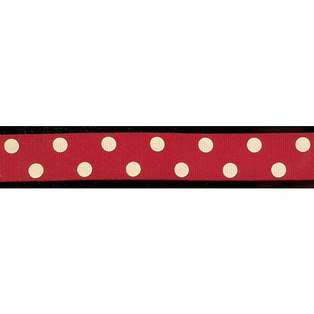 Polka Dot Ribbon 22 mm 7/8'' red - beige