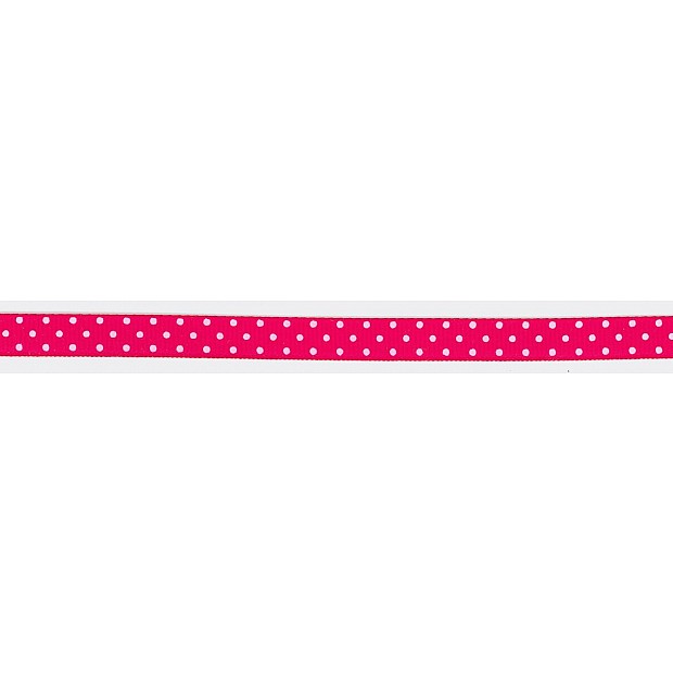 Swiss Dot Ribbon 9.5 mm 3/8'' hot pink