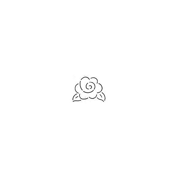 Block Flower Rose, 15 x 11.4 cm