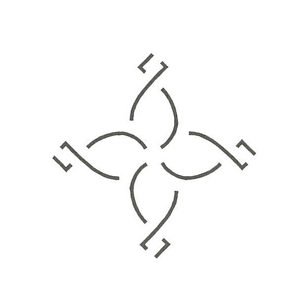 Twisted Petals Block, 8 cm (3 1/4 '')
