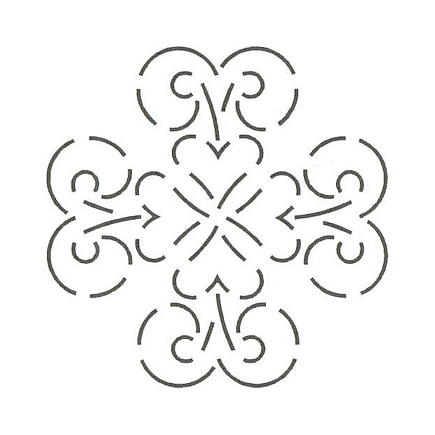 Hearts & Curves Block, 17 cm (6 3/4 '')