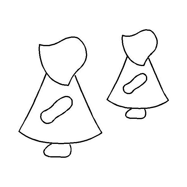 Motif Sunbonnet Sue 10 cm & 7.6 cm